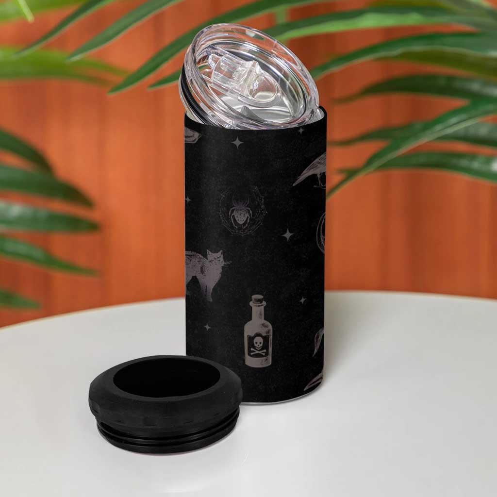 Witches Brew Coffee Co Iced Coffee 4 in 1 Can Cooler Tumbler Hocus Gifts for Women Halloween Birthday - Wonder Print Shop