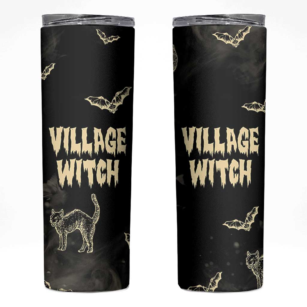 Witch Cat Skinny Tumbler Witchy Vibes Halloween Black Cat Lover Gifts