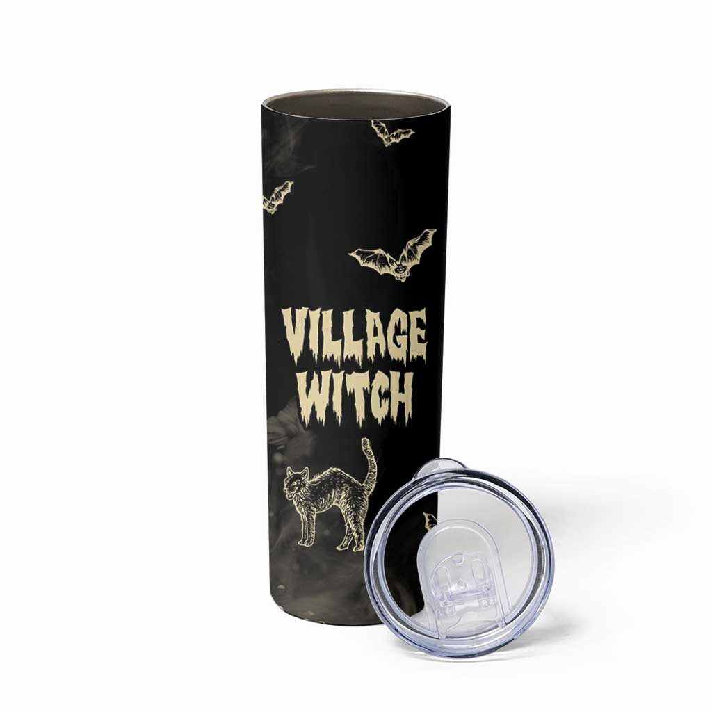 Witch Cat Skinny Tumbler Witchy Vibes Halloween Black Cat Lover Gifts