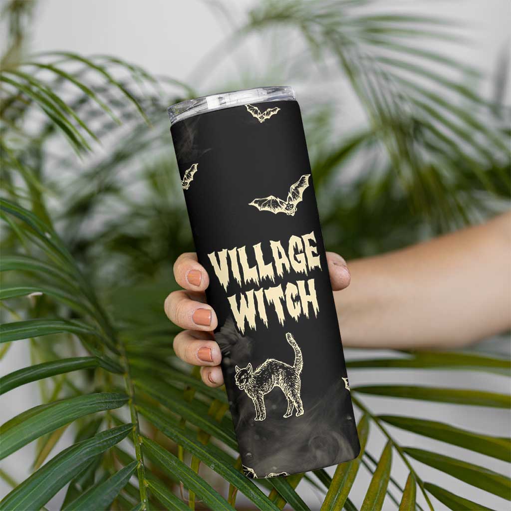 Witch Cat Skinny Tumbler Witchy Vibes Halloween Black Cat Lover Gifts