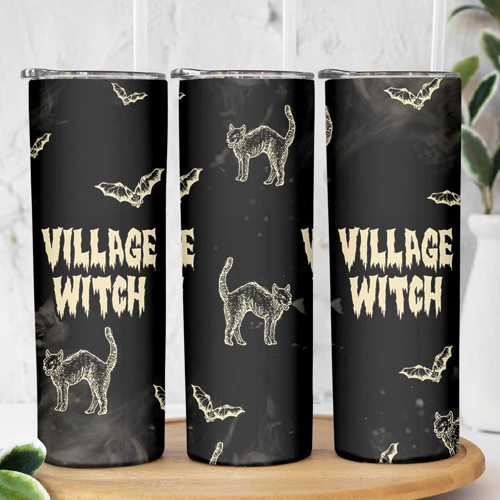 Witch Cat Skinny Tumbler Witchy Vibes Halloween Black Cat Lover Gifts