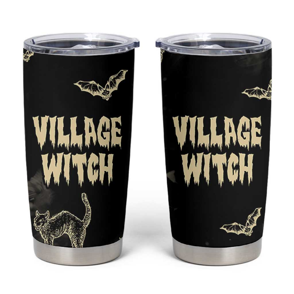 Witch Cat Tumbler Cup Witchy Vibes Halloween Black Cat Lover Gifts
