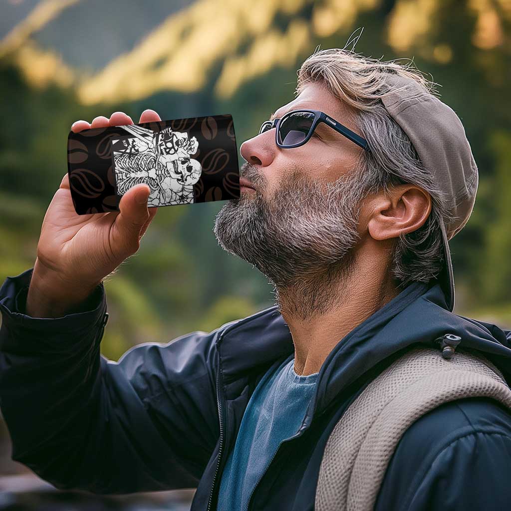 Skeleton Drinking Coffee 4 in 1 Can Cooler Tumbler Touch My Coffee And I Will Drink It From Your Skull - Wonder Print Shop