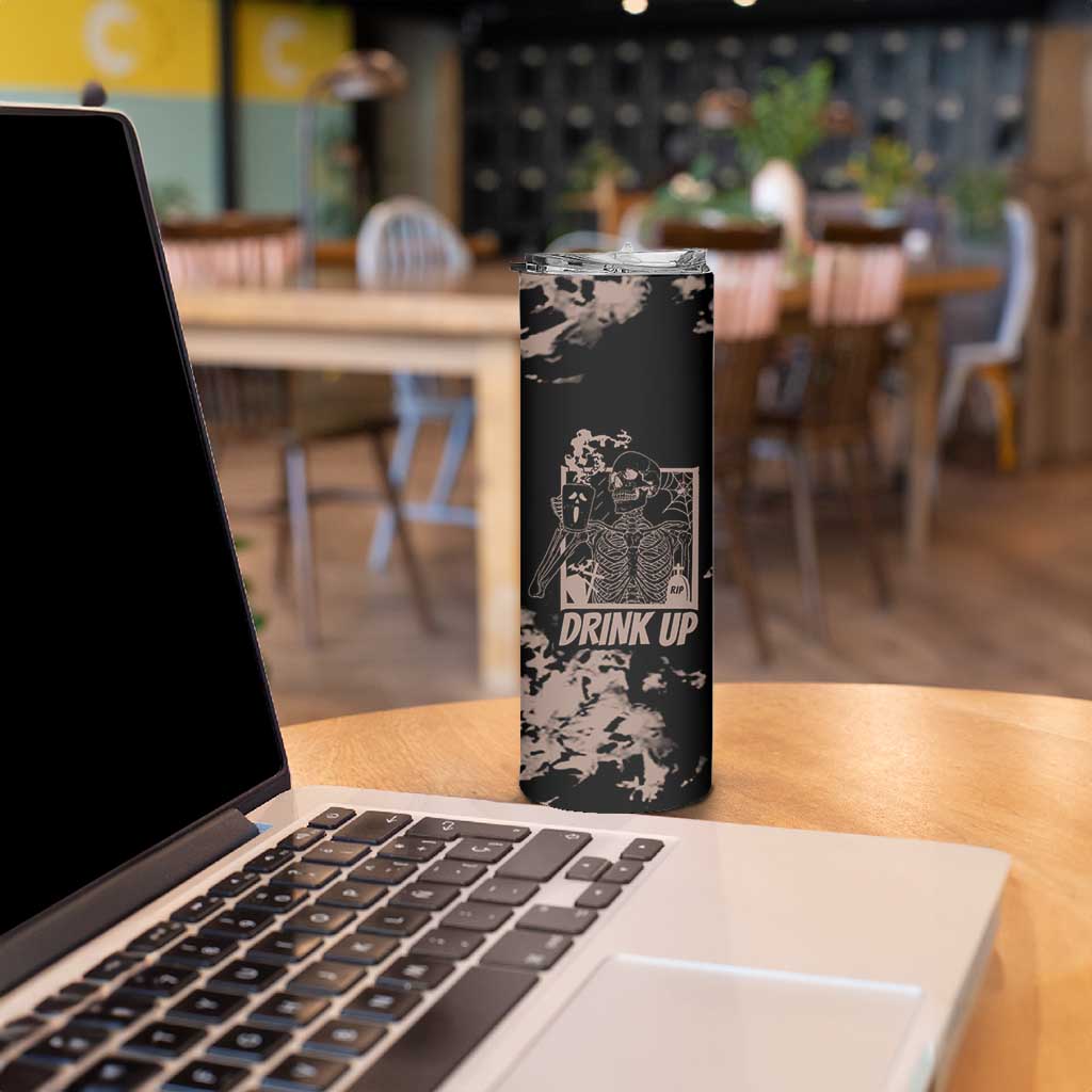 Skeleton Coffee Skinny Tumbler Skull Skeleton Halloween Coffee Lover - Wonder Print Shop