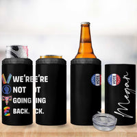 Personalized Harris Walz 2024 4 in 1 Can Cooler Tumbler Custom Name Were Not Going Back Support Madam President - Wonder Print Shop
