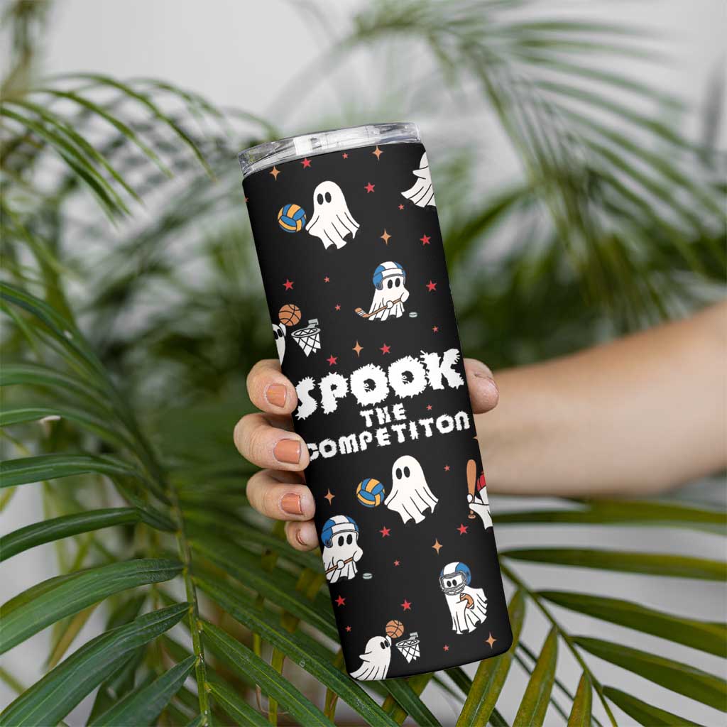 Halloween Spooky Sport Ghost Skinny Tumbler - Wonder Print Shop