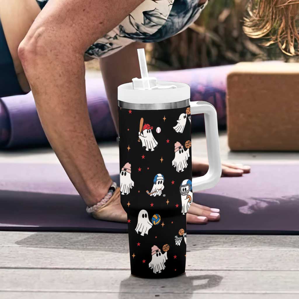 Halloween Spooky Sport Ghost Tumbler With Handle - Wonder Print Shop