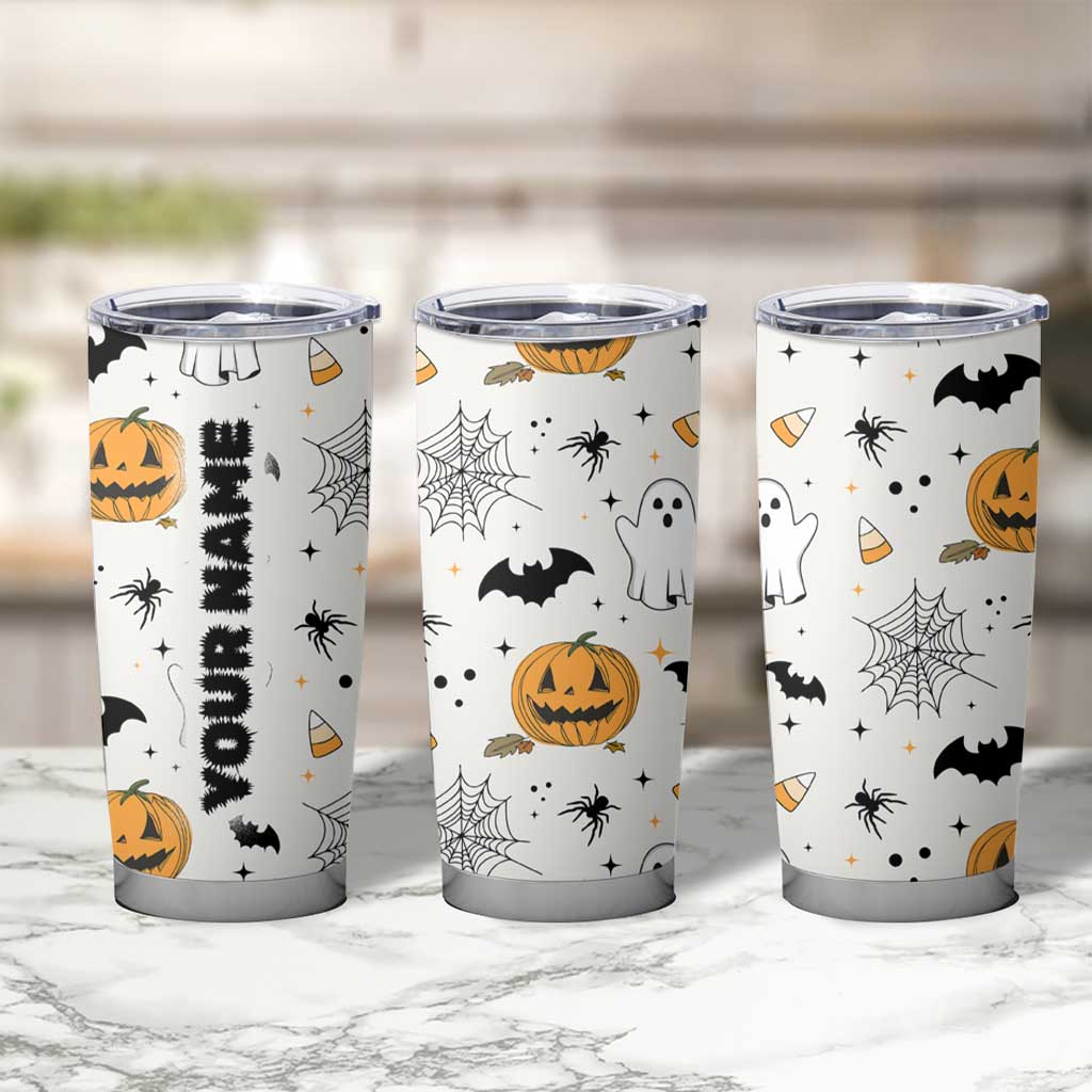 Personalized Cute Boo-Jee Tumbler Cup Custom Name Halloween Ghost Boujee Pumpkin Fall Cup Spooky Season Gift - Wonder Print Shop