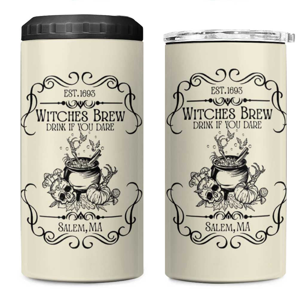 Witches Brew Coffee Co Iced Coffee Cup 4 in 1 Can Cooler Tumbler Funny Witchy Vibes Spooky Decorations - Wonder Print Shop