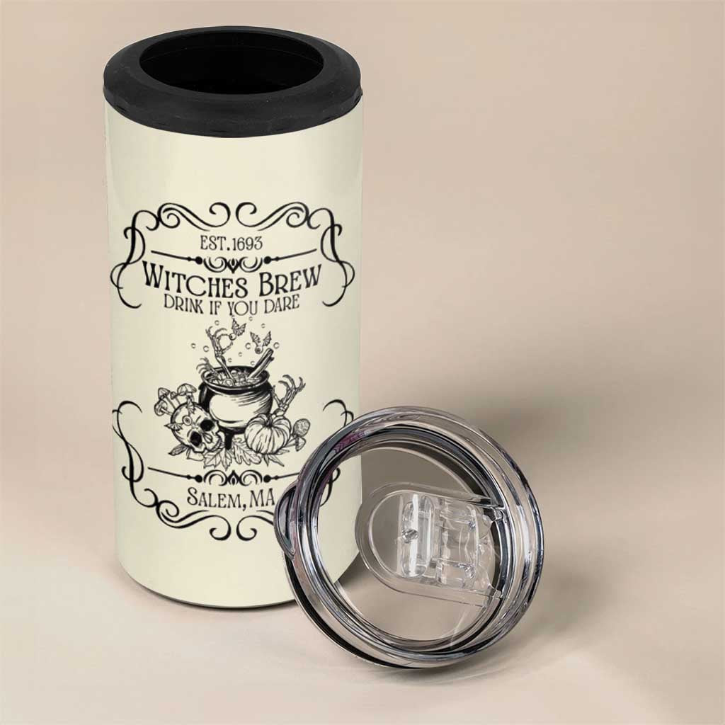 Witches Brew Coffee Co Iced Coffee Cup 4 in 1 Can Cooler Tumbler Funny Witchy Vibes Spooky Decorations - Wonder Print Shop