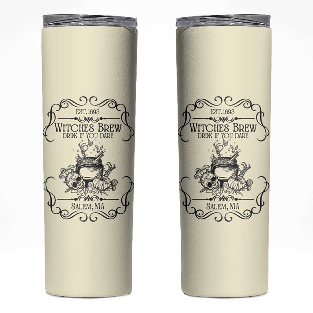 Witches Brew Coffee Co Iced Coffee Cup Skinny Tumbler Funny Witchy Vibes Spooky Decorations - Wonder Print Shop