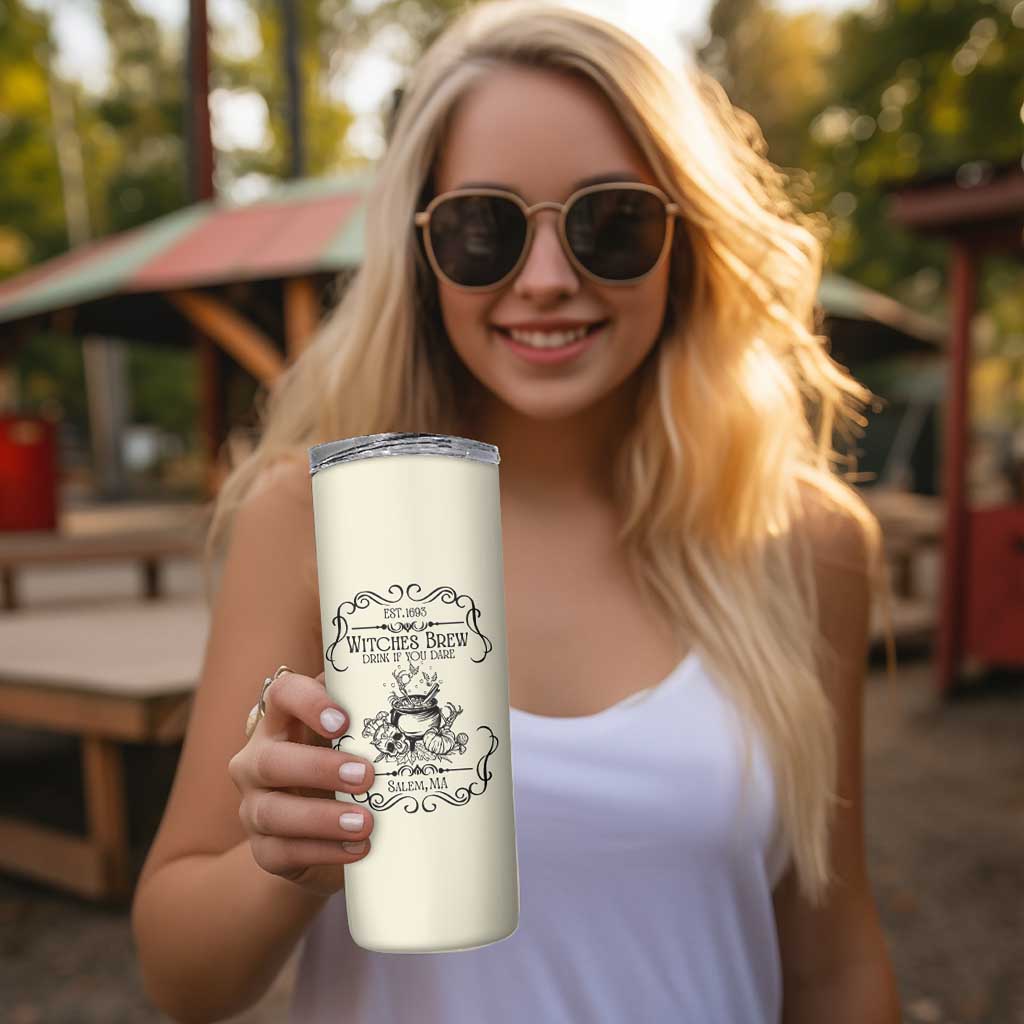 Witches Brew Coffee Co Iced Coffee Cup Skinny Tumbler Funny Witchy Vibes Spooky Decorations - Wonder Print Shop