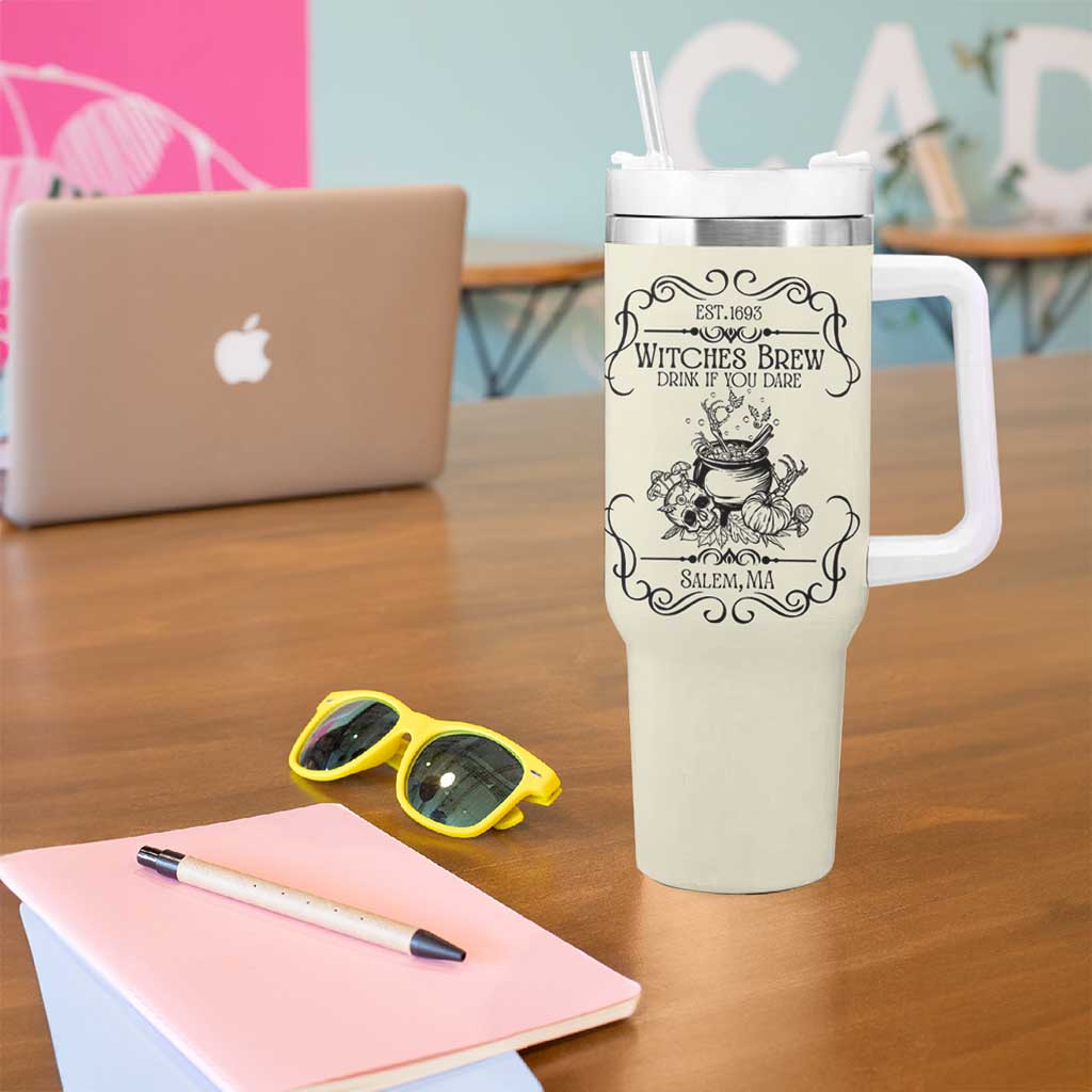 Witches Brew Coffee Co Iced Coffee Cup Tumbler With Handle Funny Witchy Vibes Spooky Decorations - Wonder Print Shop