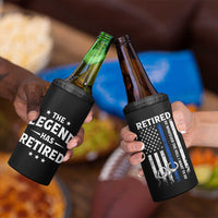 Police Retirement Gift 4 in 1 Can Cooler Tumbler The Legend Has Retired American Flag