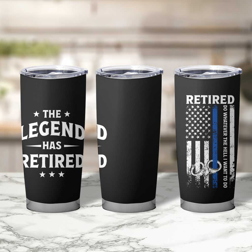 Police Retirement Gift Tumbler Cup The Legend Has Retired American Flag