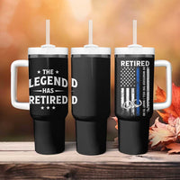 Police Retirement Gift Tumbler With Handle The Legend Has Retired American Flag