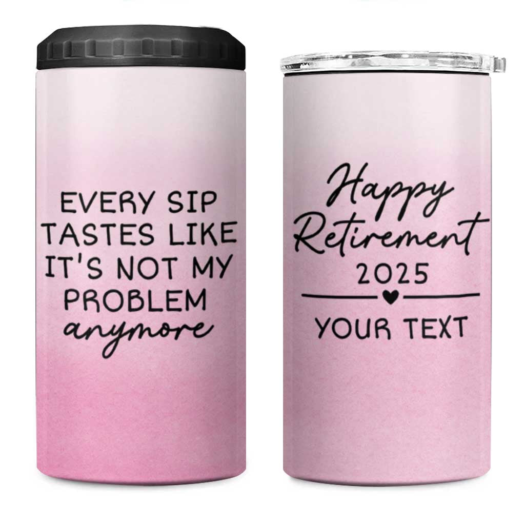 Personalized Retirement 4 in 1 Can Cooler Tumbler Custom Name Officially Retired Gift For Boss Co Worker