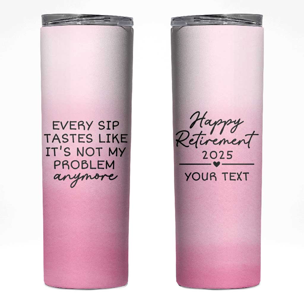 Personalized Retirement Skinny Tumbler Custom Name Officially Retired Gift For Boss Co Worker