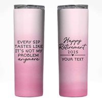 Personalized Retirement Skinny Tumbler Custom Name Officially Retired Gift For Boss Co Worker