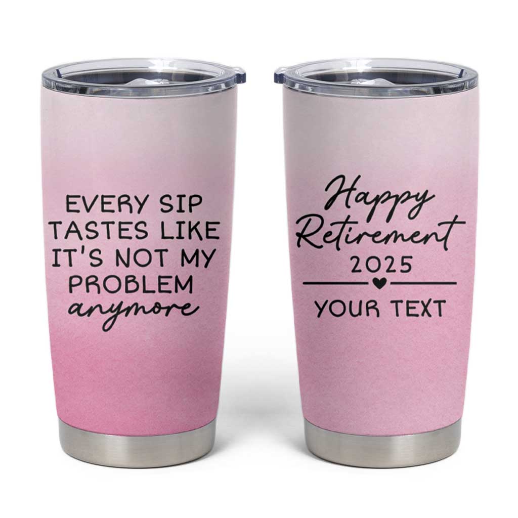 Personalized Retirement Tumbler Cup Custom Name Officially Retired Gift For Boss Co Worker