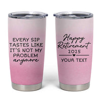 Personalized Retirement Tumbler Cup Custom Name Officially Retired Gift For Boss Co Worker