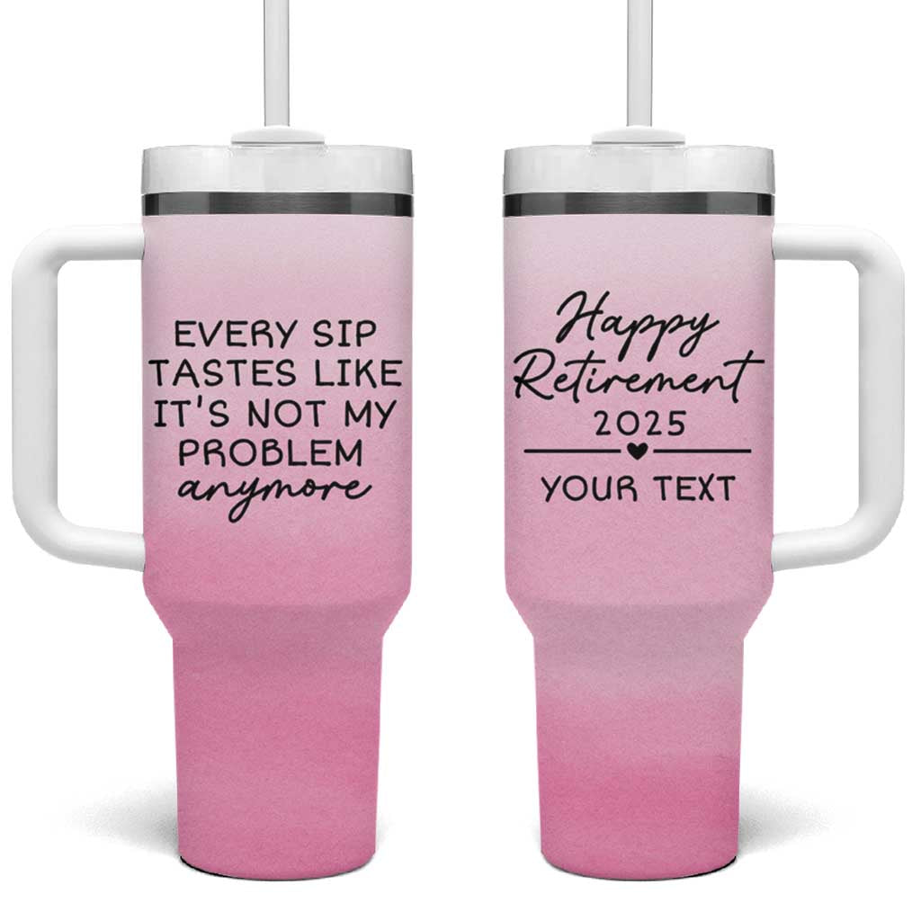 Personalized Retirement Tumbler With Handle Custom Name Officially Retired Gift For Boss Co Worker