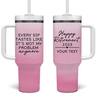 Personalized Retirement Tumbler With Handle Custom Name Officially Retired Gift For Boss Co Worker