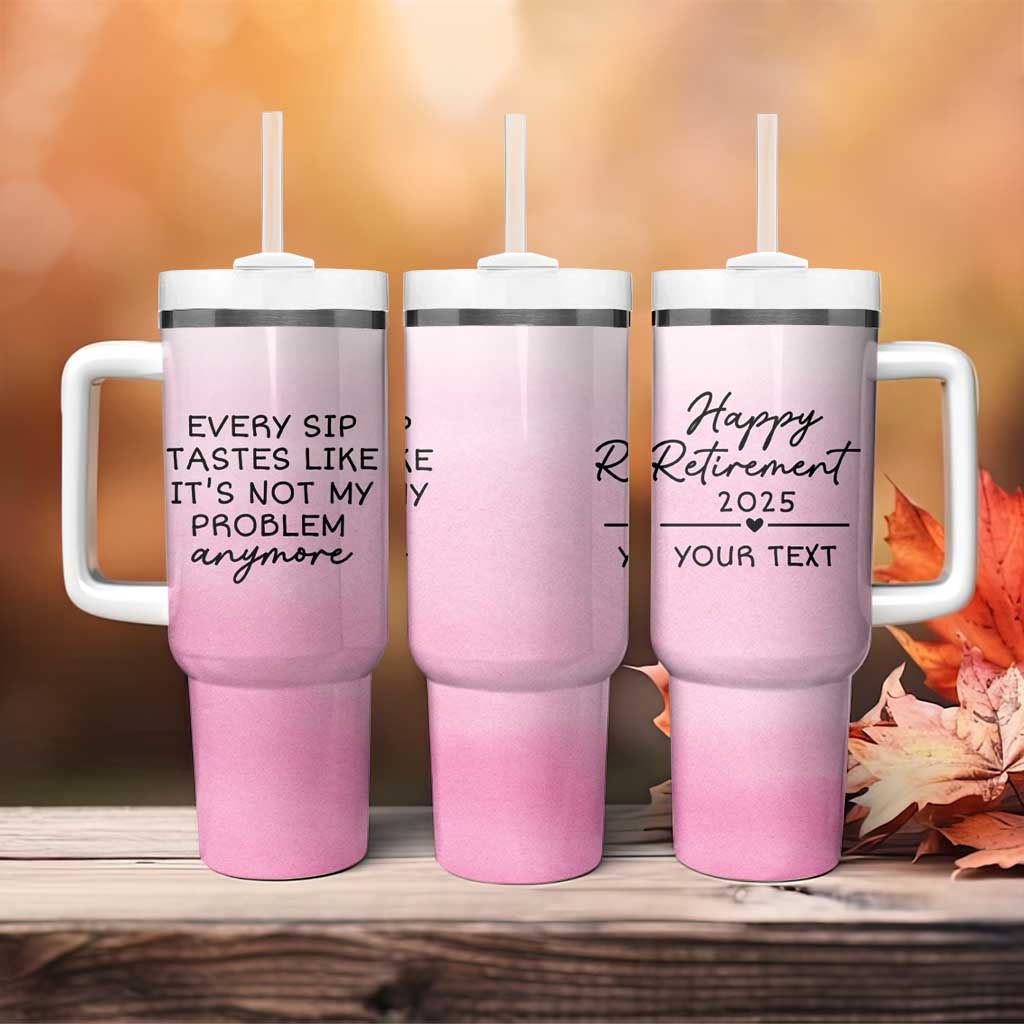 Personalized Retirement Tumbler With Handle Custom Name Officially Retired Gift For Boss Co Worker