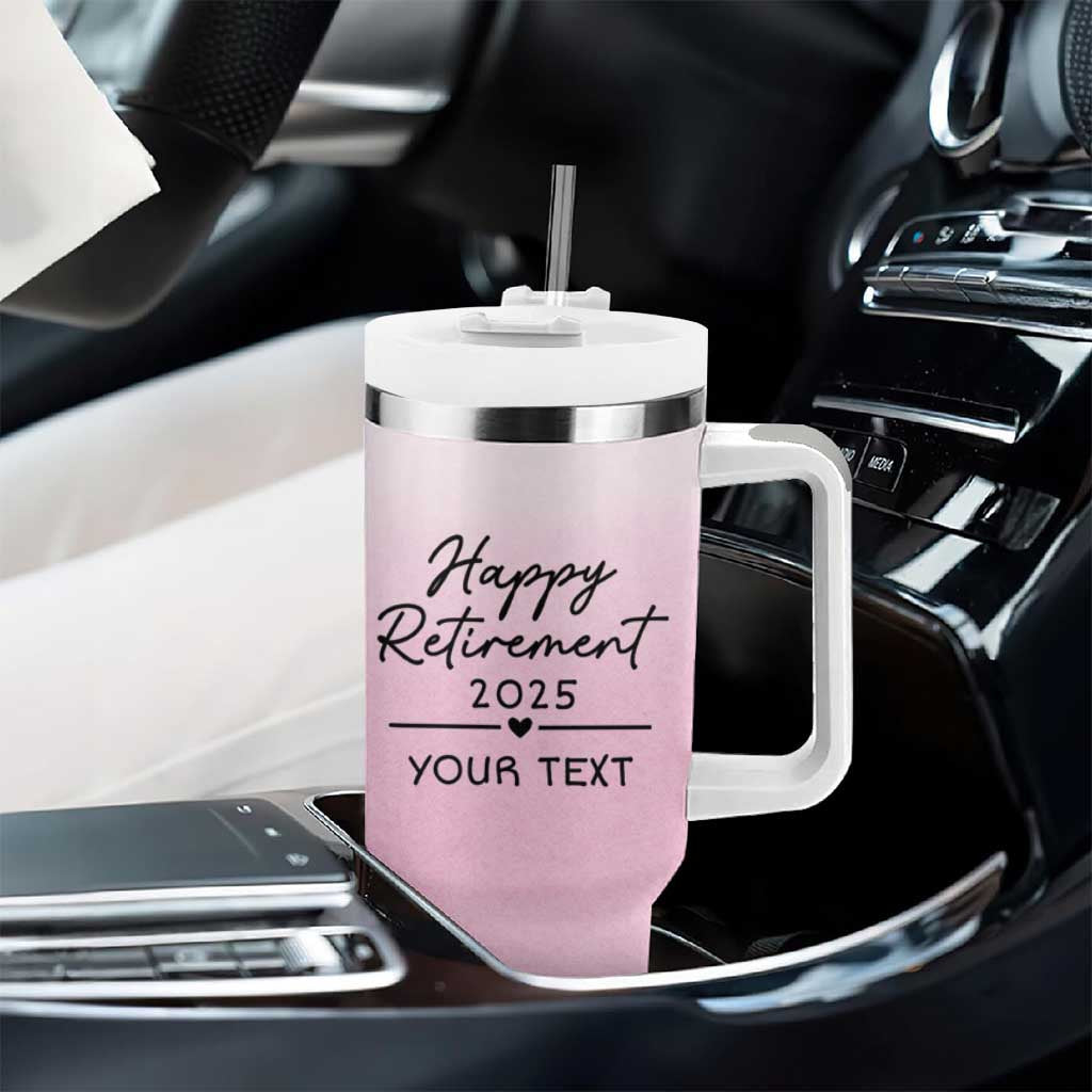 Personalized Retirement Tumbler With Handle Custom Name Officially Retired Gift For Boss Co Worker
