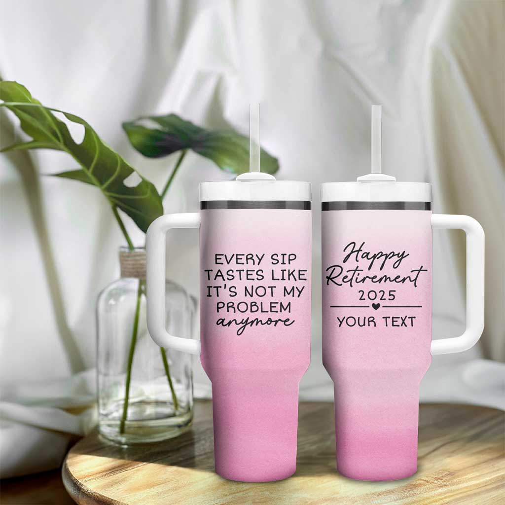 Personalized Retirement Tumbler With Handle Custom Name Officially Retired Gift For Boss Co Worker
