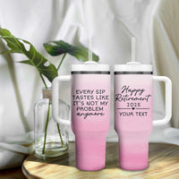 Personalized Retirement Tumbler With Handle Custom Name Officially Retired Gift For Boss Co Worker