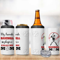Baseball Mom 4 in 1 Can Cooler Tumbler My Favorite Player Calls Me Mom Mothers Day