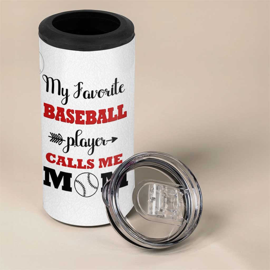 Baseball Mom 4 in 1 Can Cooler Tumbler My Favorite Player Calls Me Mom Mothers Day