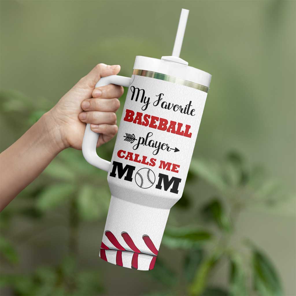 Baseball Mom Tumbler With Handle My Favorite Player Calls Me Mom Mothers Day