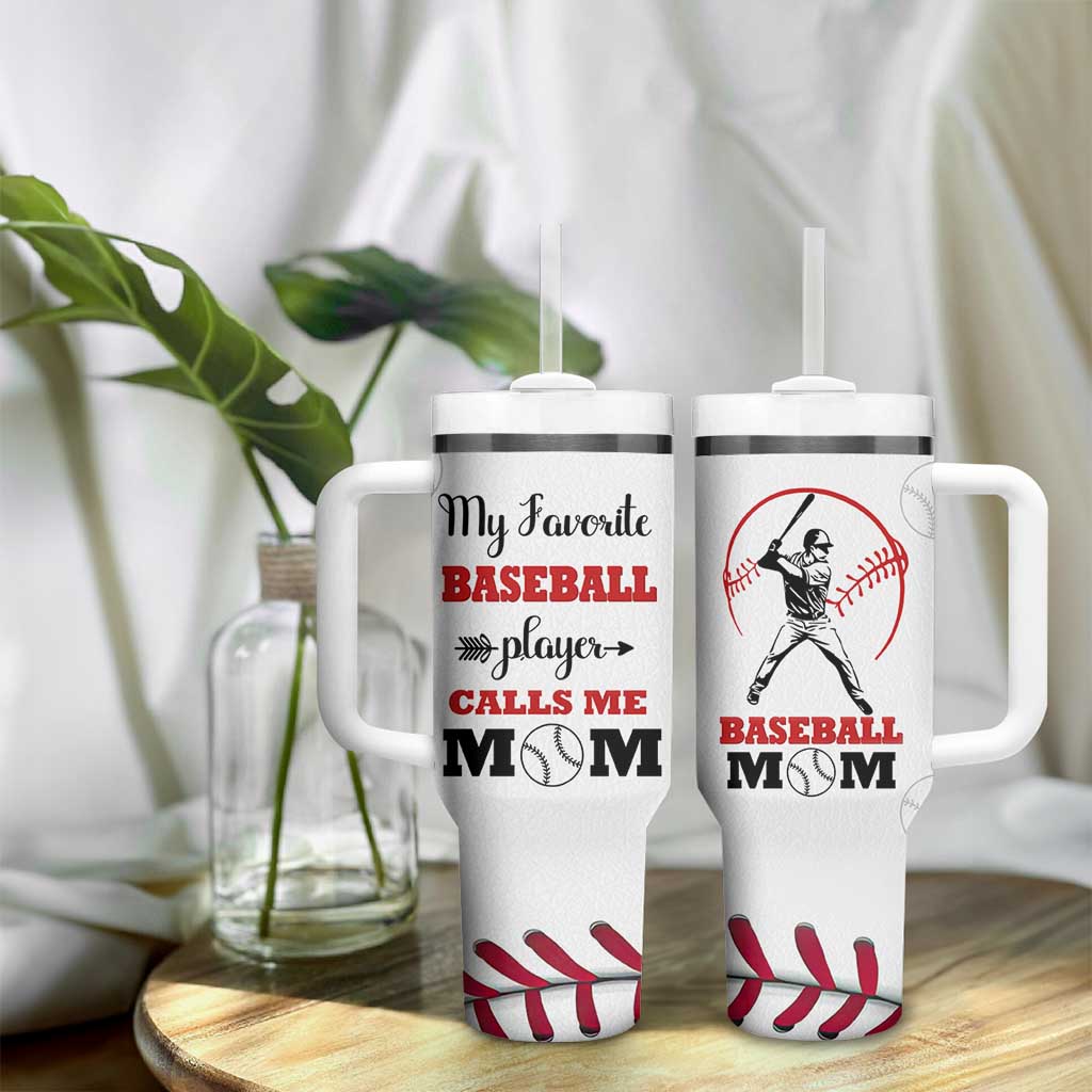 Baseball Mom Tumbler With Handle My Favorite Player Calls Me Mom Mothers Day