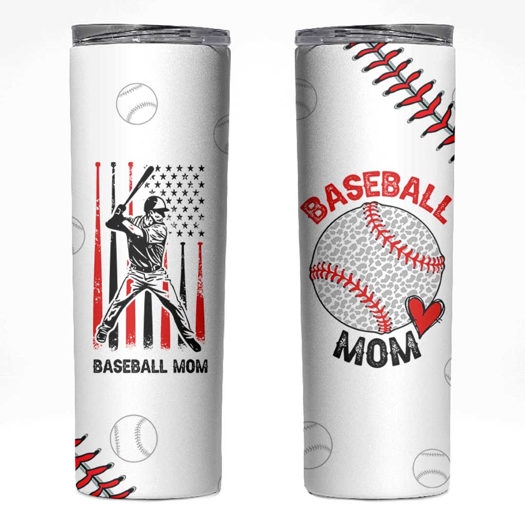 Baseball Mom Skinny Tumbler Leopard Print Mothers Day Birthday Gifts From Daughter Son