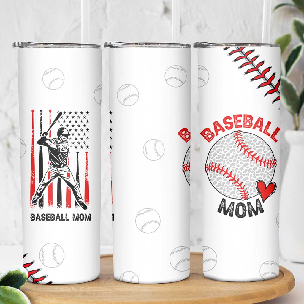 Baseball Mom Skinny Tumbler Leopard Print Mothers Day Birthday Gifts From Daughter Son