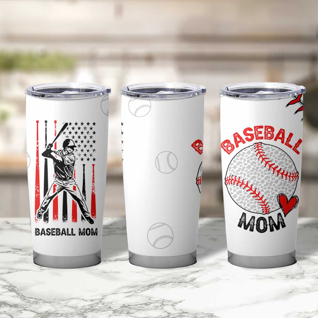 Baseball Mom Tumbler Cup Leopard Print Mothers Day Birthday Gifts From Daughter Son