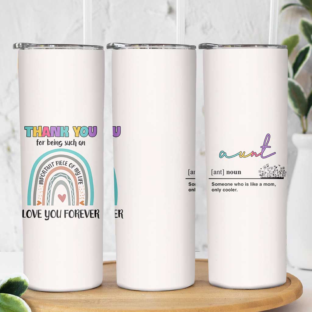 Aunt Gifts Skinny Tumbler Christmas Birthday Thank You Gift From Niece Nephew