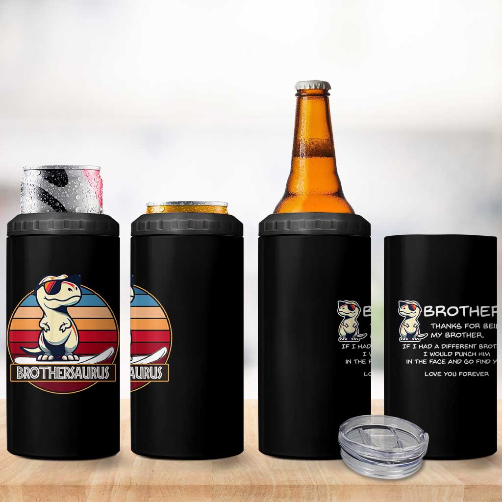 Funny Brother Gifts 4 in 1 Can Cooler Tumbler I Smile Because You Are My Brother