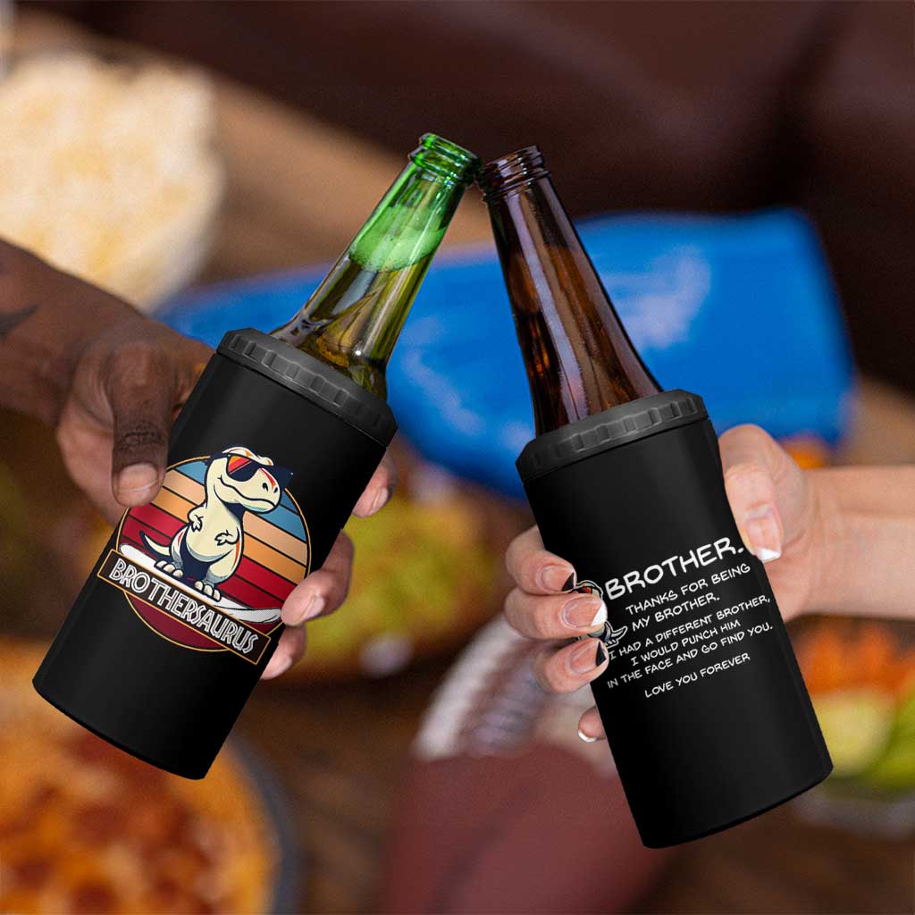 Funny Brother Gifts 4 in 1 Can Cooler Tumbler I Smile Because You Are My Brother