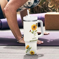 Retirement Gifts For Woman Tumbler With Handle Coworker Leaving A Wise Woman Once Said Im Outta Here Sunflower