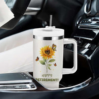 Retirement Gifts For Woman Tumbler With Handle Coworker Leaving A Wise Woman Once Said Im Outta Here Sunflower