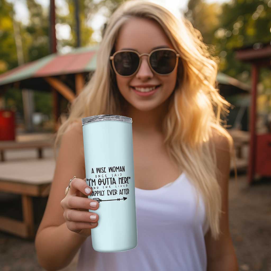 Retirement Gift For Women 2026 Skinny Tumbler A Wise Woman Once Said Im Outta Here