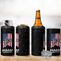Braap Motocross Dirt Bike 4 in 1 Can Cooler Tumbler Braaap Vintage USA American Flag Vintage Bikers Club