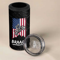 Braap Motocross Dirt Bike 4 in 1 Can Cooler Tumbler Braaap Vintage USA American Flag Vintage Bikers Club