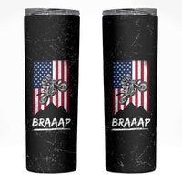 Braap Motocross Dirt Bike Skinny Tumbler Braaap Vintage USA American Flag Vintage Bikers Club