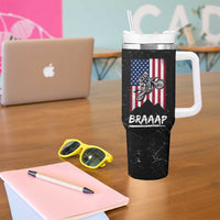 Braap Motocross Dirt Bike Tumbler With Handle Braaap Vintage USA American Flag Vintage Bikers Club