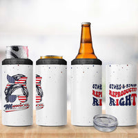Retro Reproductive Rights 4 in 1 Can Cooler Tumbler Merica Stars Stripes Feminist 4th Of July
