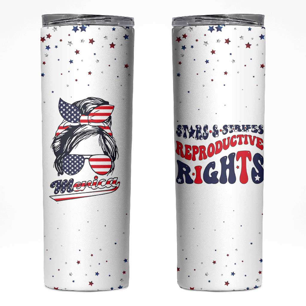 Retro Reproductive Rights Skinny Tumbler Merica Stars Stripes Feminist 4th Of July